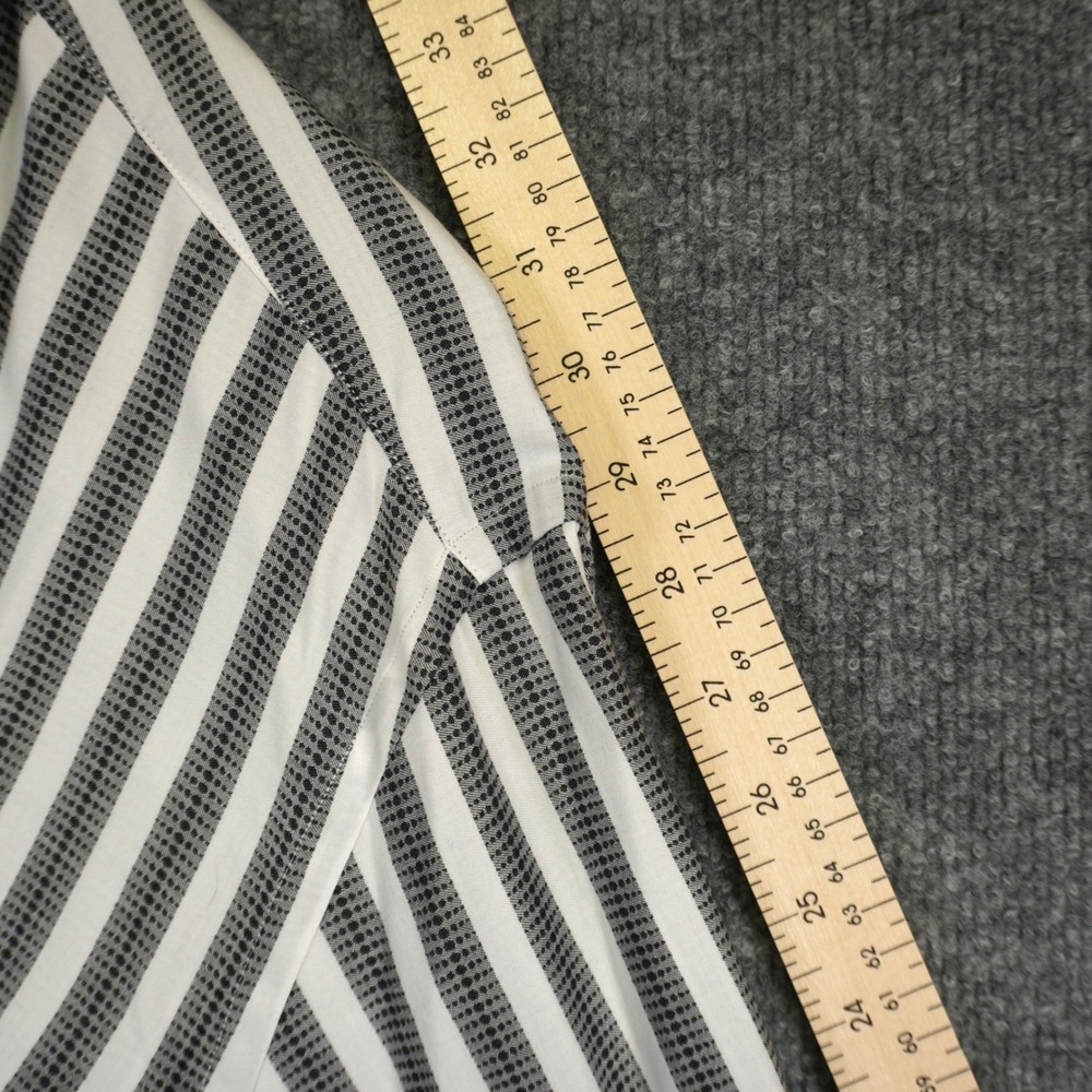Robert Graham Button Up Shirt Mens XL Black White Striped Contrast Cuff Link - Picture 13 of 14